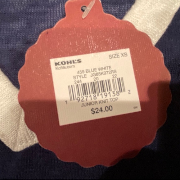 Women’s So Juniors’ Extra Small Blue and White Knit Top New With Tags - Picture 7 of 10